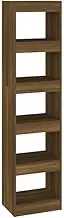 Bookcase Room Divider | Engineered Wood Book Cabinet Brown Oak | Space-Saving Standing Shelf for Small Spaces | 40x30x166 cm