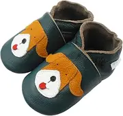 [Basrakids] Baby Shoes Leather Moccasins Baby Girls Boys Slippers-Soft Sole Non-Skid Lightweight Infant Toddler First Walking Shoes