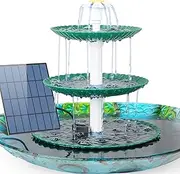 AISITIN DIY Fountain, Bird Bath Sets with 3.5 W Solar Fountain, Bird Bath and DIY Solar Fountain, Removable and Suitable for Bird Bath, Garden, DIY Water Feature (Dark Green)