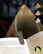 Book Light,Reading Lights for Books in Bed,AAA Battery Clip-On Led Reading Light with 3 Colors & Stepless Dimming,Portable and Ultra-Lightweight with Long Runtime (Black)