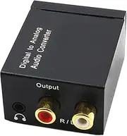 Optical Converter, Digital to Analog, Optical Fiber Coaxial Signal to R/L Audio Converter Amplifier, 3.5mm Jack, Optical Coaxial Digital Audio for Home Cinema