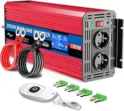 ETREPOW 2000 W / 4000 W 24 V to 230 V Pure Sine Wave Power Inverter Pure Sine Wave Power Solar Inverter with 2 EU Sockets, Wireless Remote Control, LCD Screen
