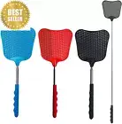 3PCS Extendable Fly Swatter Long Handle Heavy Duty Manual Swat Pest Control Tool