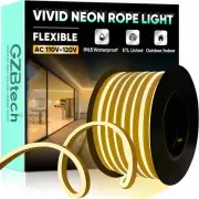 Flexible LED Neon Rope Lights 50FT,AC 110-120V Waterproof Strip Light, 120 LE...