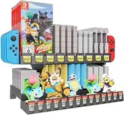 Skywin Retro Gaming Cartridge Holder Compatible with Nintendo Gameboy, Switch, Nes, N64 and 3Ds Games - 61 Game Capacity, Includes Slots for Switch Tablet, Joycon Controllers and Amiibo Monitor