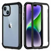 Apple iPhone 14 Plus Military Grade Shockproof Clear Heavy Duty Case Bumper Drop Protection Tough Cover (Black)