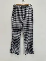 Stussy Montrose Knitted Check Pant Women 10 (28x27) Black/White Mid Rise Pull On