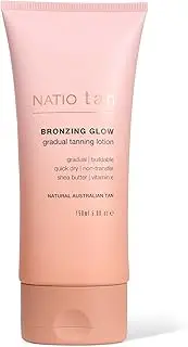 Natio Australia Bronzing Glow Gradual Tanning Lotion - Natural Bronzing Tanning Daily Moisturiser - Light to Medium Sunless Self Tanner - Buildable, Quick Dry, Non-Transfer - Shea Butter, Aloe Vera & Vitamin E - Made in Australia