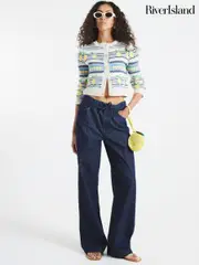 River Island Blue Lemon Striped Cardigan (H15962) | $102