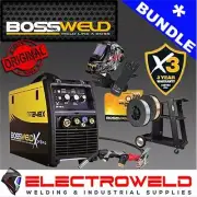 BOSSWELD MST 248X MIG Stick TIG Welder + Helmet + Trolley + Gloves + Wire 699248