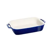 Staub Ceramic 27x20cm Gratin Dish Rectangular Oven Bakeware - Blue