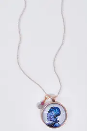 Black Cockatoo Pendant With Geometric Beads Necklace--NES-RP-COCKATOO