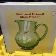 Vintage Green Glass Pitcher Apple orchard