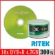 RITEK錸德 16x DVD+R 4.7GB X版/300片裸裝