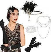 1920s The Great Gatsby Flapper Headband The Great Gatsby Feather Retro Sparkling Glitter Women's Carnival Valentine's Day Masquerade Party Evening Wear Masquer