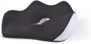 Home Office Seat Cushion, Ergonomic Office Chair Pads, Memory Foam Cushion for Tailbone, Lower Back Sciatica Pain Relief Pillow Chair Pads for Office Chair, Sofa, Recliner, Plane, Car (Black)
