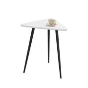 White Side Table Small Triangle End 13.5"D x 12.3"W x 17.7"H End Table-white
