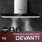 Devanti Range Hood 900mm Rangehood 90cm Stainless Steel Glass Kitchen Canopy Bla
