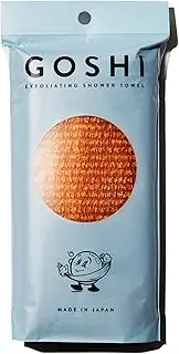 GOSHI Exfoliating Shower Towel - Marigold Yellow, Orange, 8.90/'' x 4.61/''