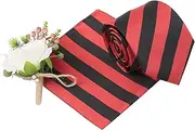 [DQT] Classic Stripe Tie and Pocket Square Set for Men