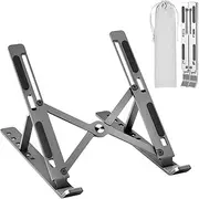 Portable Laptop Stand, Aluminum Foldable MacBook Pro Support Ergonomic Adjustable Notebook Holder for PC Computer Accessorie,Black