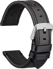 WOCCI 18mm 20mm 22mm 24mm Watch Band,Premium Saddle Style Vintage Leather Watch Strap