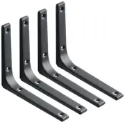 Wall Shelf Brackets Black 6 x 5 Inch Iron Metal Shelf Brackets L Shaped Corne...