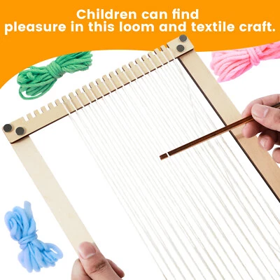 Weaving Kit Complete Wooden Weaving Frame Set with 6 Knitting Thread tycSX