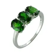 Chrome Diopside Gemstone Cocktail Ring Size 7 925 Sterling Silver Indian Jewelry