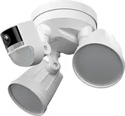 Swann 4K Ultra HD Security Floodlight Camera with 2-Way Audio, Microphone & Speaker, Siren, Heat & Motion Detection, No Monthly Fees, 2600-Lumen Brightness, Weatherproof, White - SWIFI-4KFLOCAM