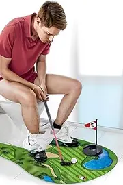 GOODLYSPORTS Toilet Golf, Toilet Golf Game Mini Golf - Great Toilet Time - Gag Gifts - Funny Dad Gifts, Dad Golf Gifts - Funny Gifts for Men Boyfriend Brother, White Elephant Gifts for Adults Husband