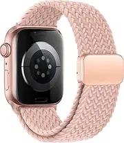 [KEYSJEFF] Compatible with Apple Watch Strap 45mm 44mm 41mm 40mm, Braided Nylon Sport Band Adjustable Elastics Magnetic Buckle Straps for Iwatch Series 9/8/7/6/SE/5/4