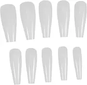 Healeved Set of Long Nail Tips Fake Nails Manicure Stickers for Diy Party Holiday