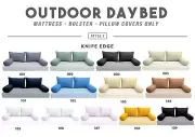 STYLE 2 - Knife Edge Pillow & Bolster for Outdoor Daybed Swing Bed |COVER ONLY|