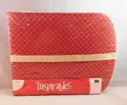 Simply Classic Inspirables 8" x 8" Quilted Scrapbook Album Red Tan Ribbon NEW