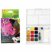 Sakura KOI Pocket Field Sketch Box Watercolour Paints Set - 12 Pans