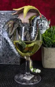 Drunken White Wine Spirit Dragon Statue Medieval Renaissance Fantasy Decor