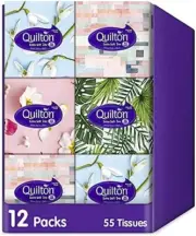 Quilton Extra Soft 3 Ply 55 Tissues Cubic Box Pack, 12 packs | NEW AU FREE SHIP