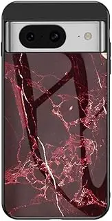 Compatible with Google Pixel 7 5G Case,3 in 1 (PC Glass Back Panel+TPU Silicone) Anti-Drop Phone Case Cover Red