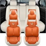 Luxury Leather Car Seat Cover Compatible with Jeep Compass Celta Compatible with Chery Tiggo 7 Pro Compatible with A3 8v I30 Duster Universal Accessories Interior(9 PCS)
