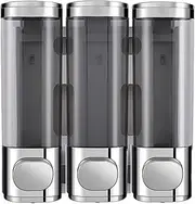 Daseeme Shampoo Dispenser 3 Chamber Wall Mounted 3x300ml Pump Soap Dispenser for Shampoo Conditioner Body Lotion Toilet Hotel Bathroom School Shopping Mall