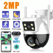 1080P WiFi Wireless 360° PTZ Outdoor Home Security Camera System Night Vision/