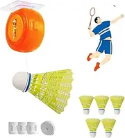 Badminton Rebound Trainer Portable Badminton Trainer Training Aid Badminton Badminton Single Player Rebound Trainer Badminton Self-Learning Device for Badminton Courts, Garden, Parks, Living Room