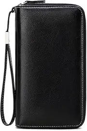 [PORRASSO] Fashion Purse RFID Protection Purse Women's PU Credit Card Holder Women Long Clutch Wallet Purse
