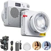 Godox ML100Bi Portable Pocket-Sized Led Video Light 100W, Small Bi-Color Cob Contunious Light for Video/Photography, 0%-100% Brightness, 2800K-6500K,11 FX Effects, APP Control, 3 Power Supply Ways