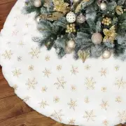 Christmas Tree Skirt 48 Inches Large Faux Fur White Xmas Tree Skirt with Shin...
