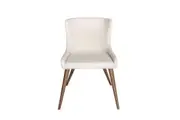SK Designer Living | Osaka Dining Chair | Ivory Fabric | Walnut Legs