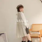 【MISTO SHOP】正韓 知性後百褶造型襯衫｜排釦設計｜材質為高磅雪紡紗