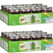 Wide Mouth Glass Mason Jars with Lids and Bands, Used for Canning, Pickling, ...