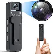 1080P HD Body Worn Camera, Wearable Body Camera with Night Vision, Loop Recording, Back Clip for Traveling, Driver, Delivery Man, Lecture Recording, Serving Jobs